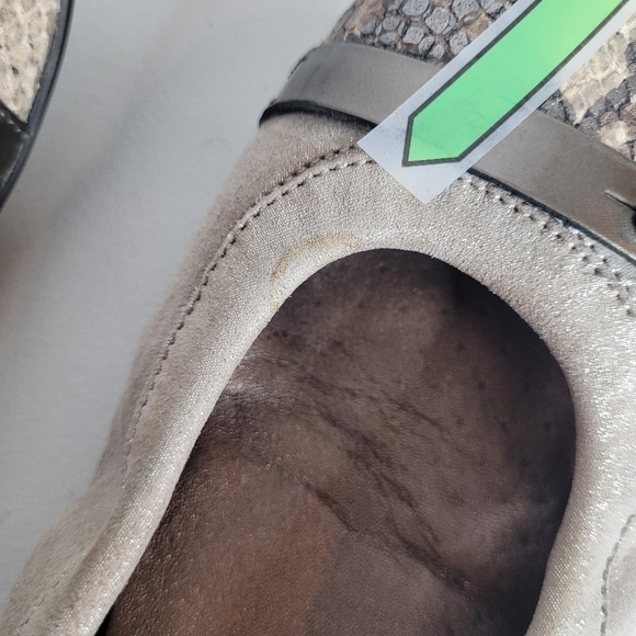 AGL Monika Snakeskin Cap Toe Soft Metallic Leather Ballet Flat - Size 11 / 41 - Picture 13 of 16